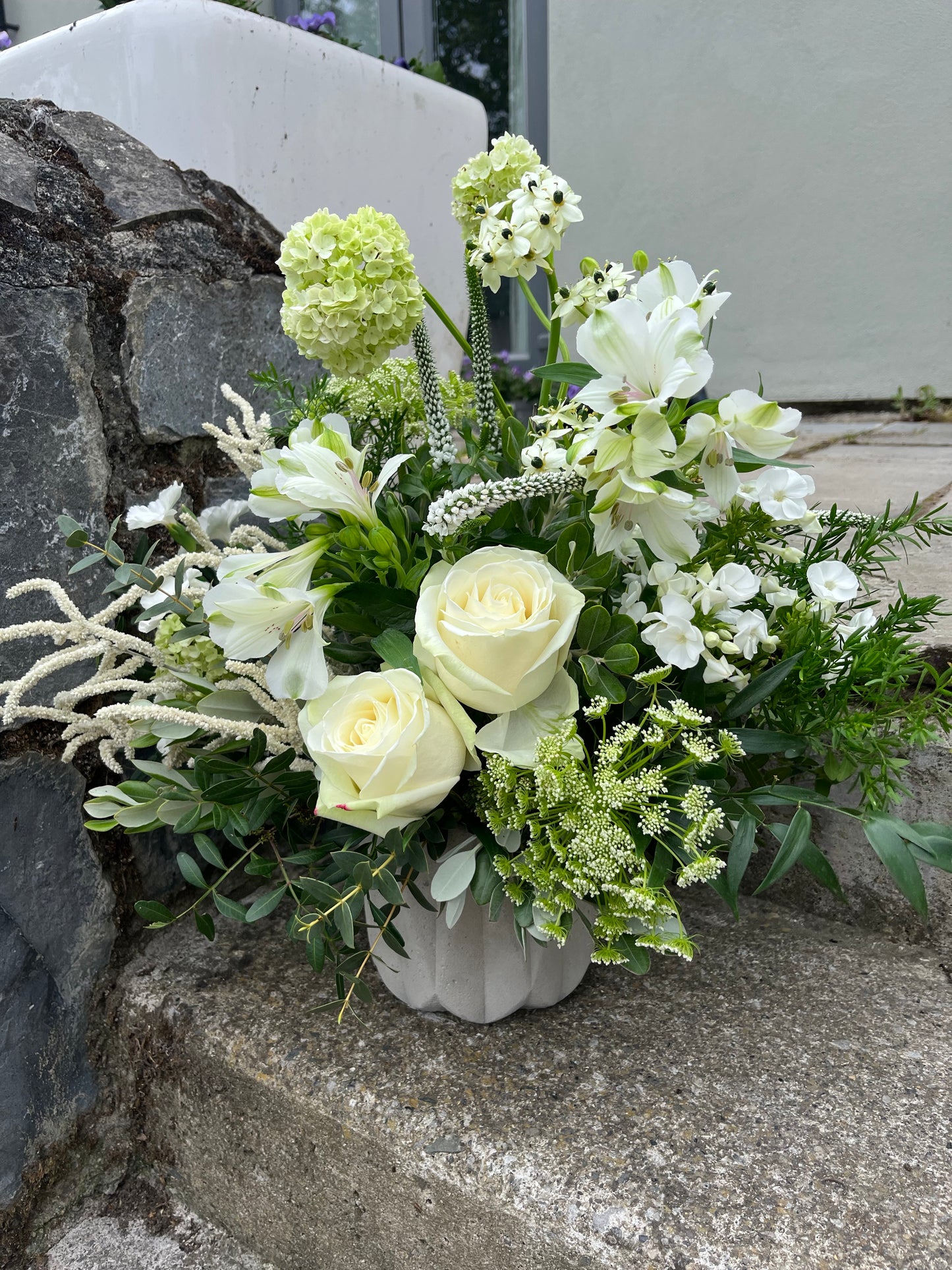 white flower arrangement