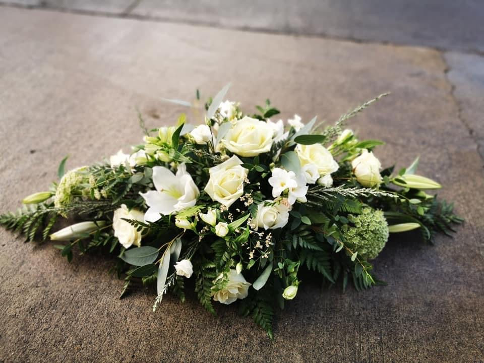 White Funeral Spray