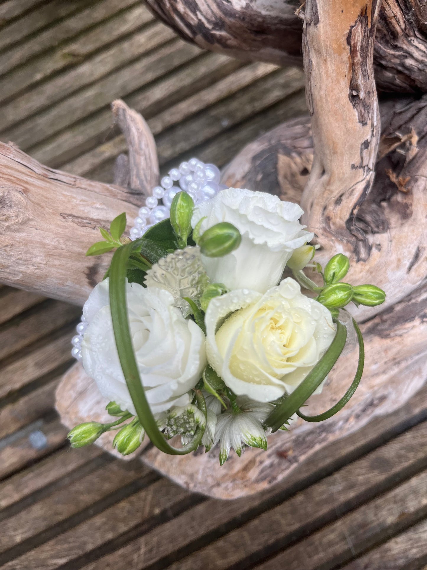 White Debs Corsage