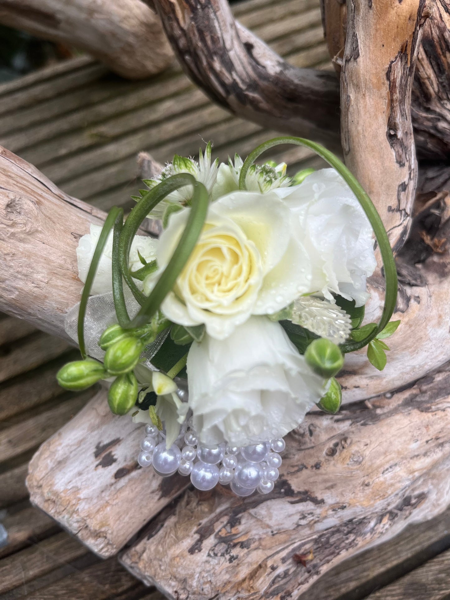 White Debs Corsage