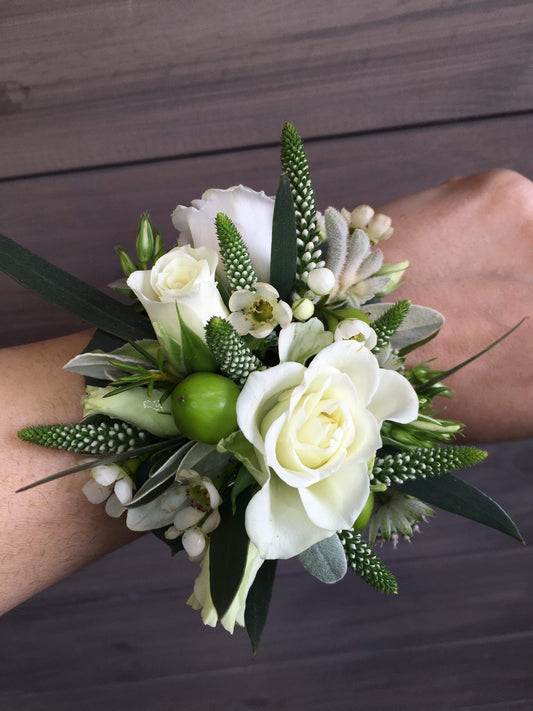 White Debs Corsage
