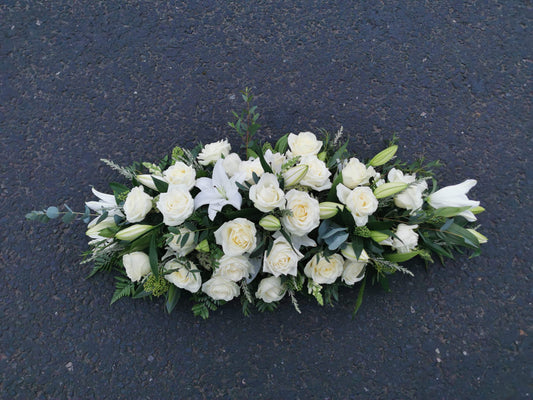 White Casket Spray